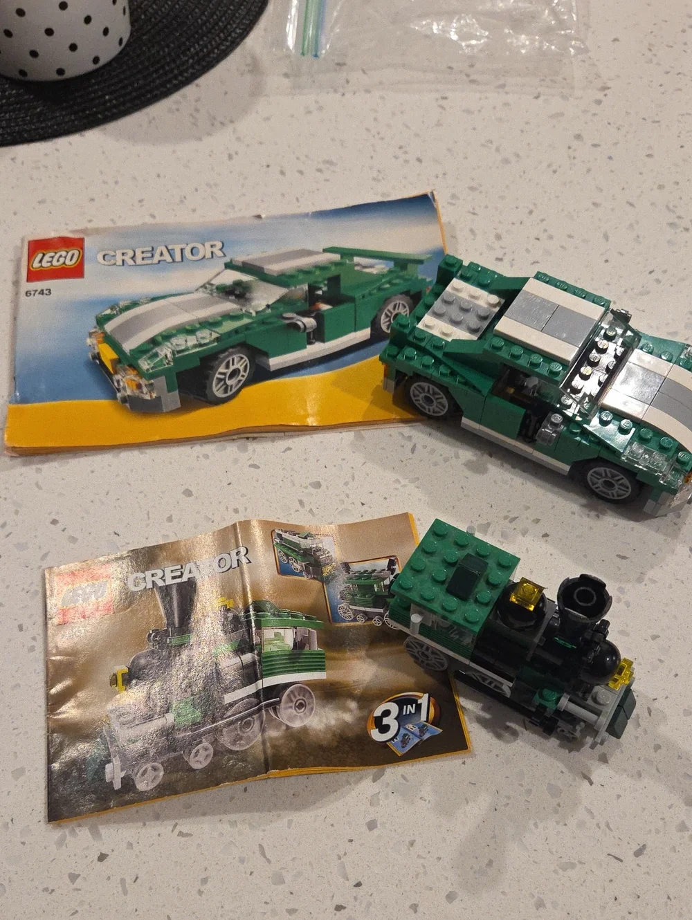 LEGO Creator Green and White 3-in-1 Sports Car & Train Set